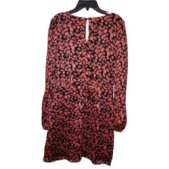 New LUSH Floral Print Long Sleeve V Neck Mini Dress - Picture 7 of 9